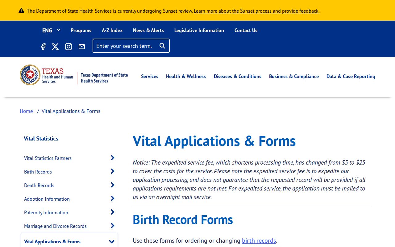 Conroe residents directory Texas vital record forms