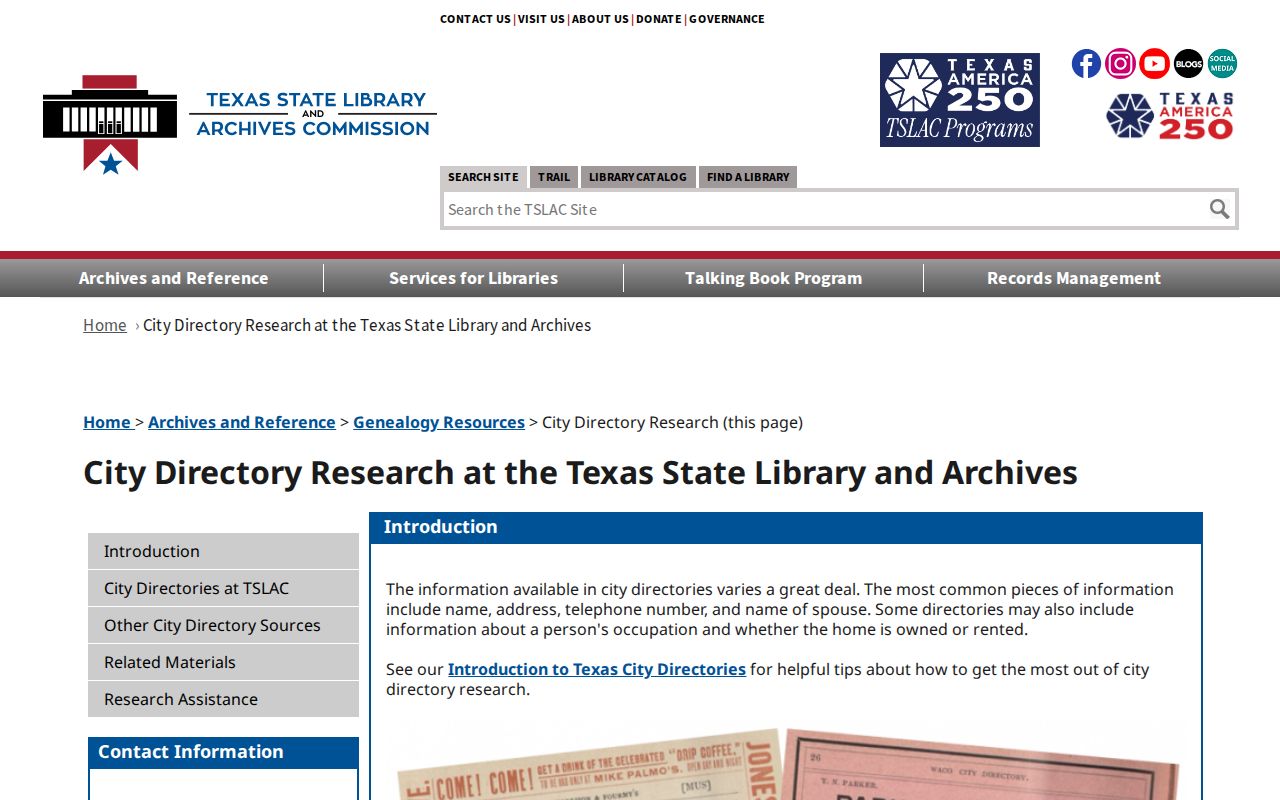 Conroe residents directory Texas State Library city directory guide