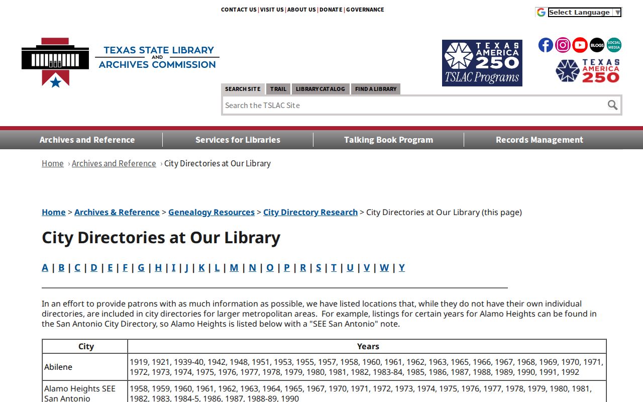 Conroe city directory verified holdings at the Texas State Library
