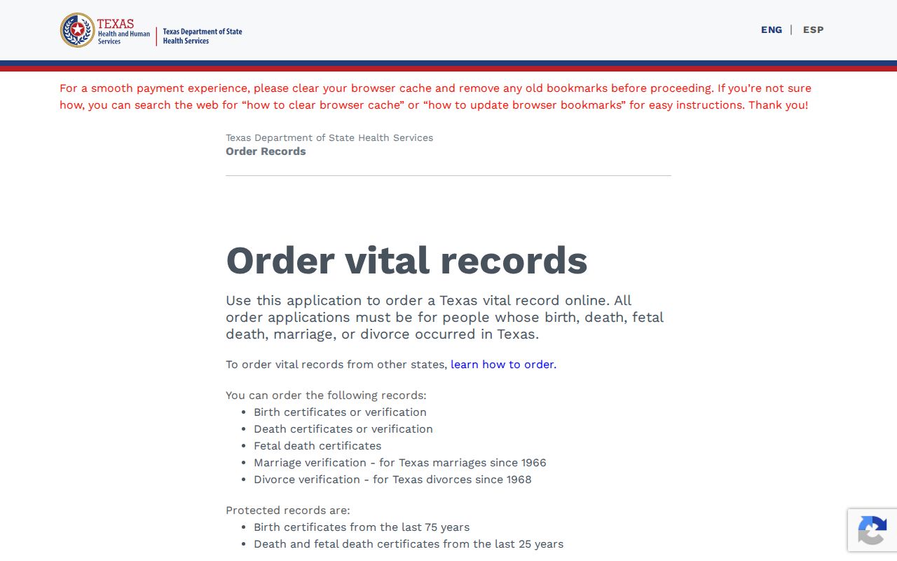 Conroe resident lookup Texas online vital record order portal